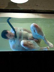 Dante is bound in the sleepsack and made to cum underwater by CJ Madison., Added: 2012-07-04 by Bound Gods