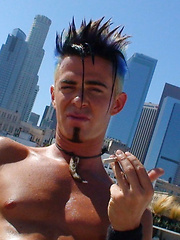 Thin Punk With Mohawk Works His Cock & Balls, Added: 2013-02-16 by Alternadudes