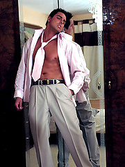 Hunky Marcello takes off his suit and plays with his huge cock, Added: 2011-09-06 by With Marcello