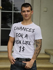 Tattooed Peter Kone masturbates on the front porch., Added: 2014-04-12 by BadPuppy