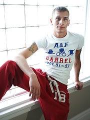 Athletic boy Eric strokes his thick hard cock., Added: 2014-08-20 by BadPuppy