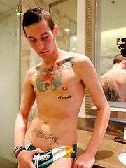 Super hung mates - Spanish twink Sergio Duque let's his giant cock out in the bath, Added: 2016-12-13 by Bentley Race