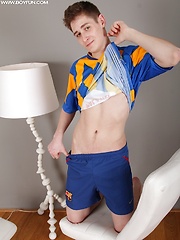 Athletic Marc Sense strokes his cock on his soccer ball., Added: 2018-06-27 by East Boys